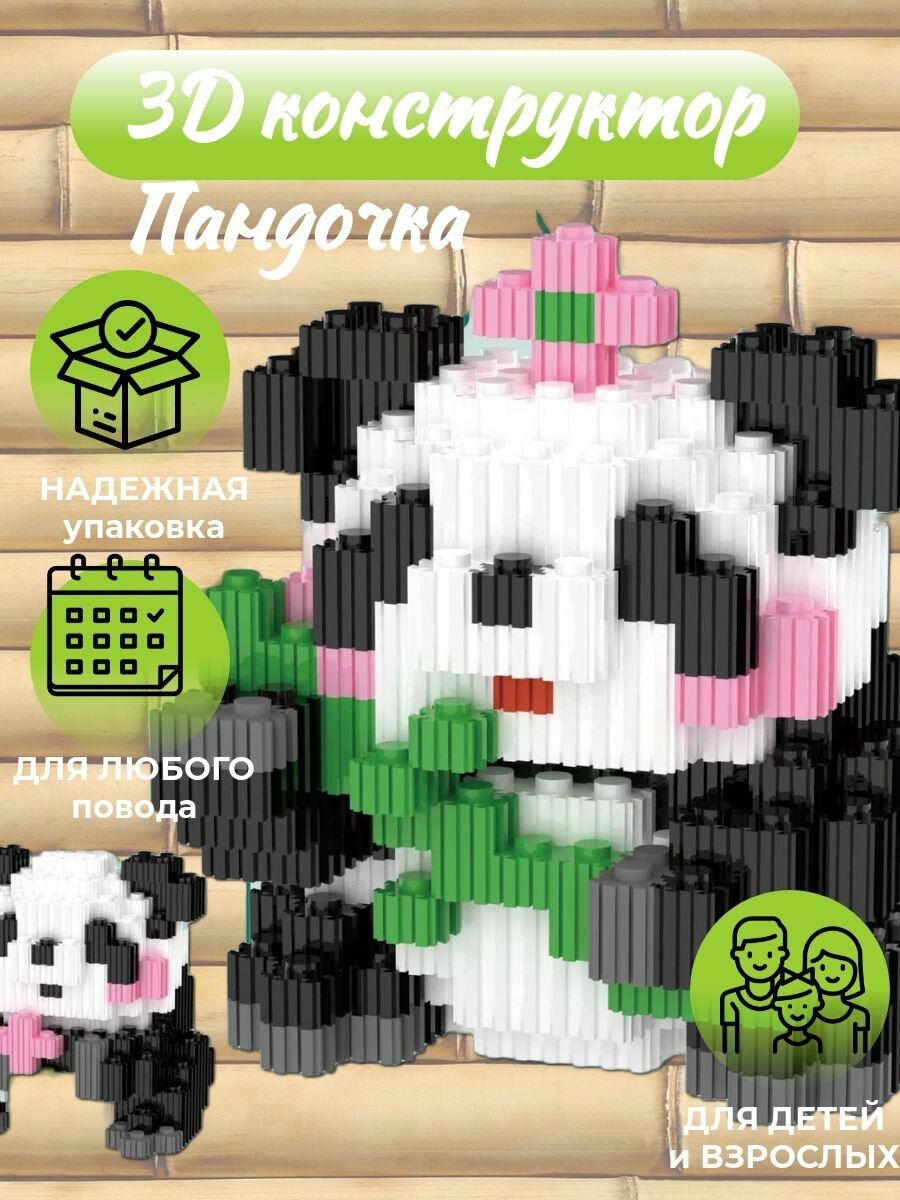 3D конструктор из миниблоков Пандочка