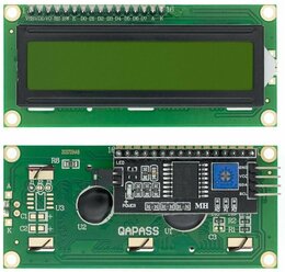 LCD дисплей 1602 зеленый, с I2C модулем, для Arduino, NodeMCU, STM32