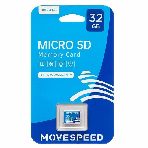 карта памяти microsdhc 70mai 32 гб Карта памяти Move Speed FT100 MicroSD, 32 Гб, без адаптера, class 10, 1 шт