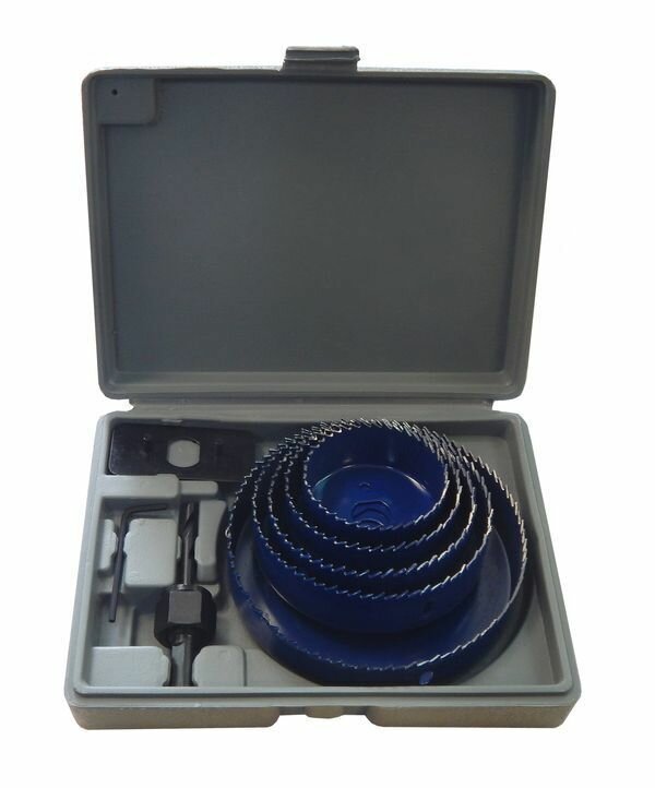 фото Набор пил кольцевых по дереву и пластику, 8пр.(64,76,89,102,127мм), в пластиковом кейсе Forsage F-HS08