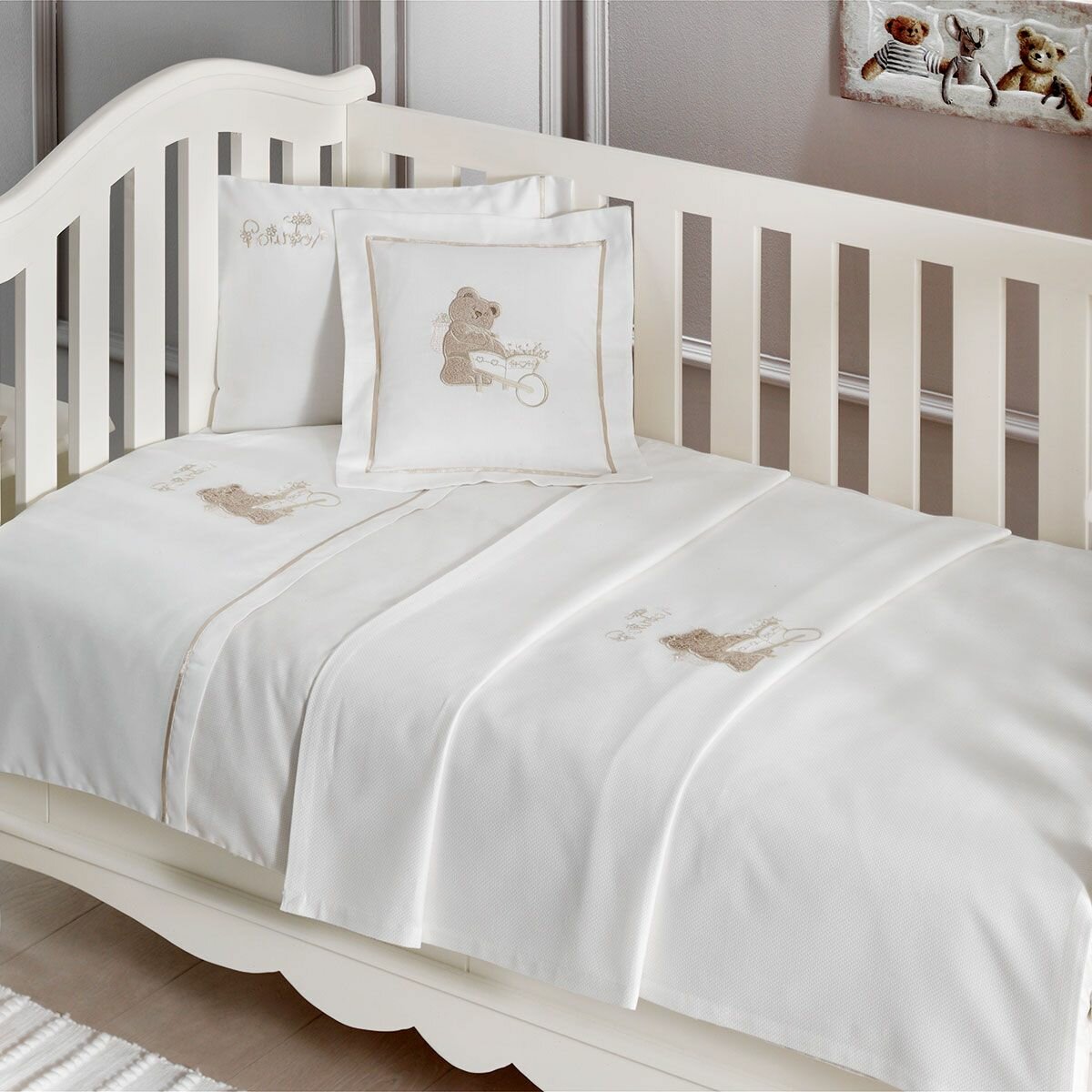 Tivolyo home Детское постельное белье Pourtol bebe цвет: коричневый (для новорожденных)