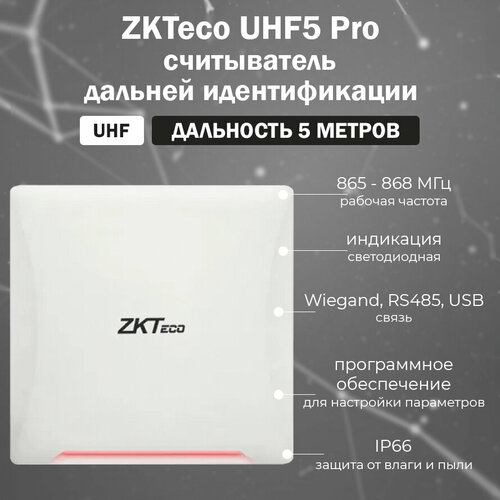 ZKTeco UHF 5E Pro - RFID считыватель бесконтактных карт и меток UHF (УВЧ) дальнего действия