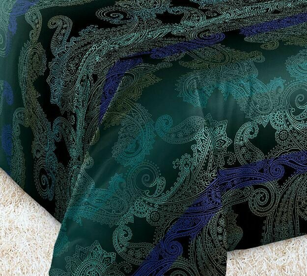 фото Простыня 1.5-спальная Зеленая, 180х220, перкаль, Дуновение комп. 1 Зел 100% Хлопок, без резинки