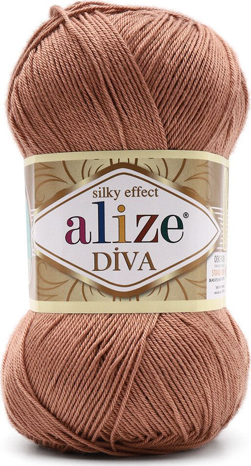Пряжа ALIZE 'Diva' 100гр. 350м. (100% микрофибра) ТУ (261 красно-коричневый)