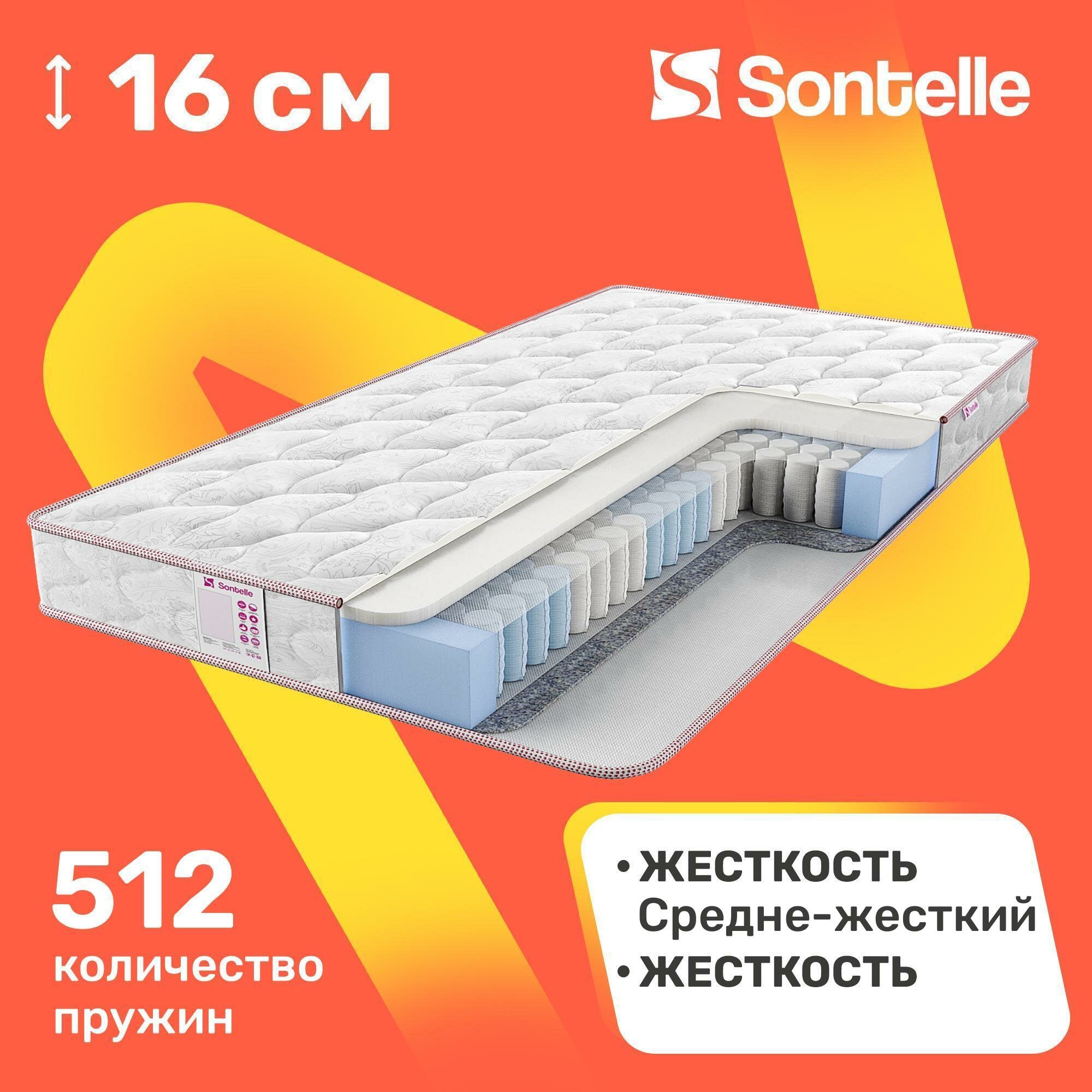 Матрас с независимыми пружинами Sontelle Libre Castom hall 160x190