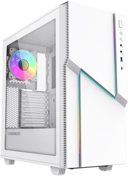 Gamemax Корпус ZORRO WHITE без БП (Midi Tower, Белый, 1*USB3.0, 1*USB Type-C, COC fan)