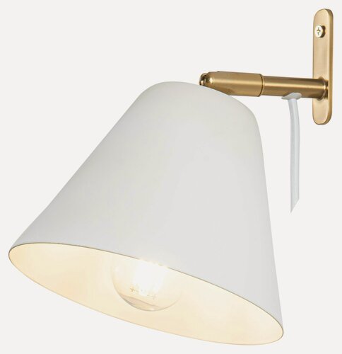 Изображение товара Бра со шнуром и выключателем De Fran B-1111 Е14 220В 1*60Вт, белый с золотом