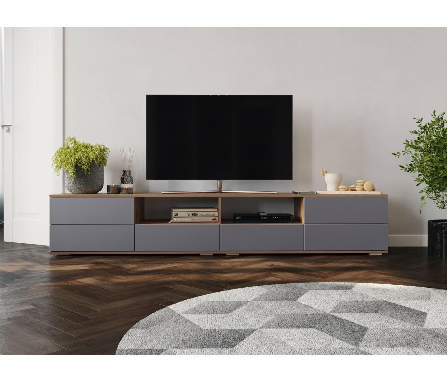 фото ТВ-тумба Woodville Маллоу дуб вотан / графит софт