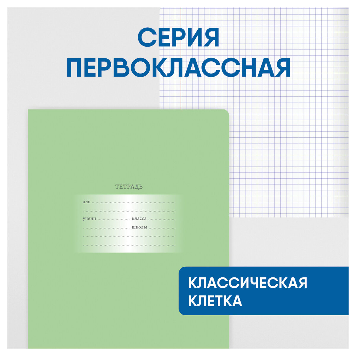 Тетради для школы в клетку 12 листов, Комплект/набор школьных тетрадей 16 штук BG "Первоклассная" однотонные, тонкие, со справочным материалом и картонной обложкой /для учебы и контрольных работ