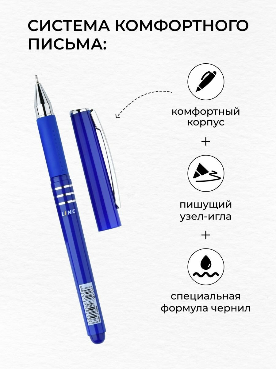 Ручки шариковые синие набор 12 штук школа офис канцелярия — фото 1