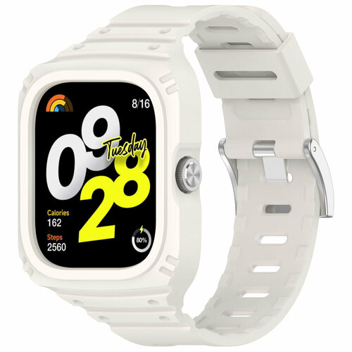 Силиконовый ремешок-бампер для Redmi Watch 4 полная защита лунный 449₽