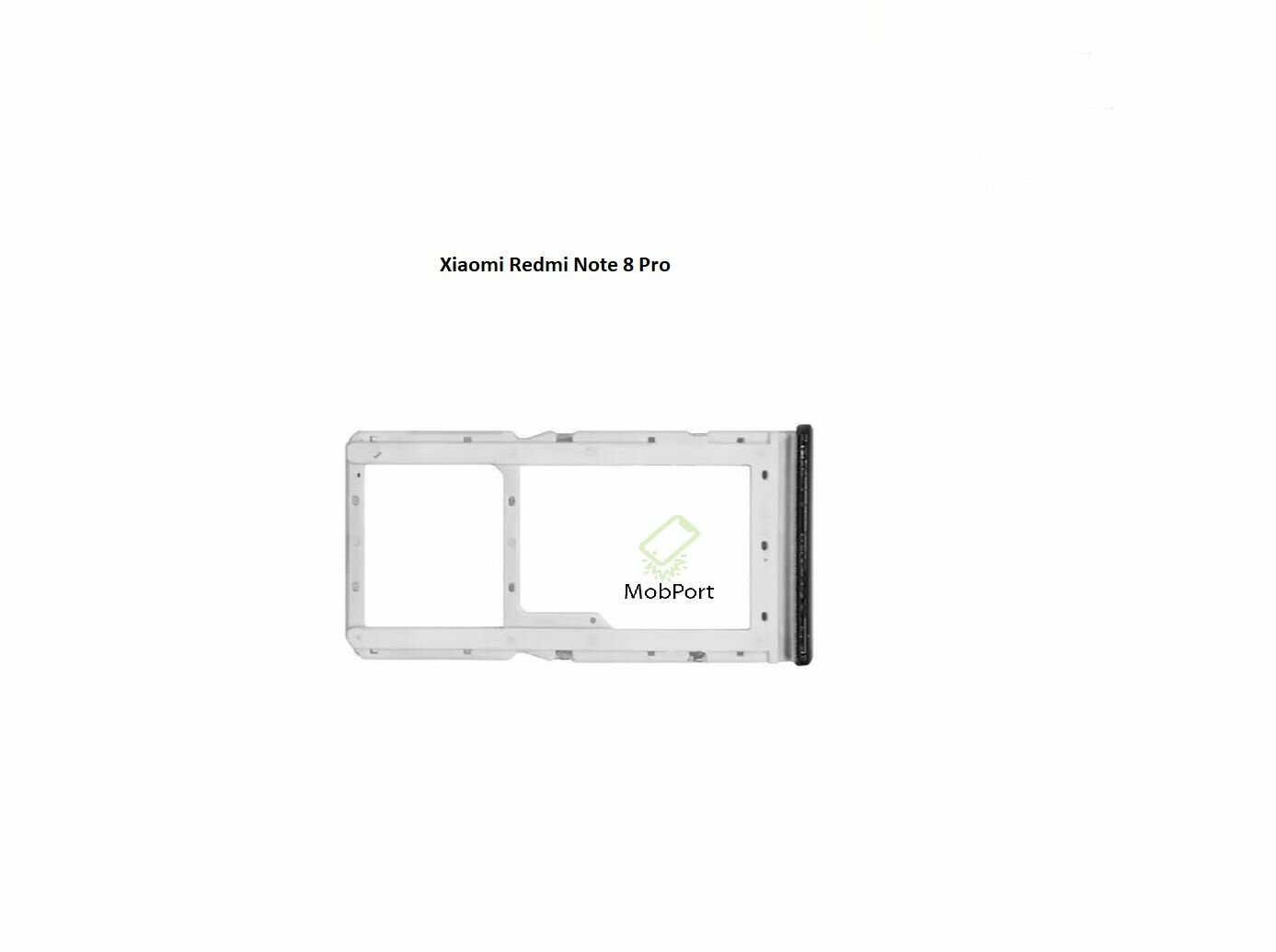 Держатель SIM для Xiaomi Redmi Note 8 Pro, Черный (Сим Лоток) — фото 1