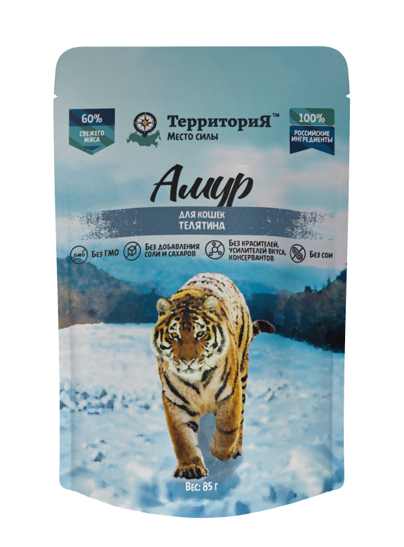 ТерриториЯ "Амур" с телятиной влажный корм для кошек