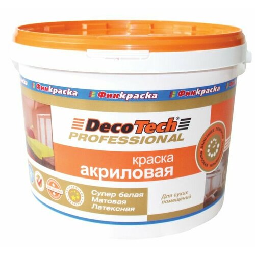 Краска вэ DecoTech акриловая 4кг 618₽