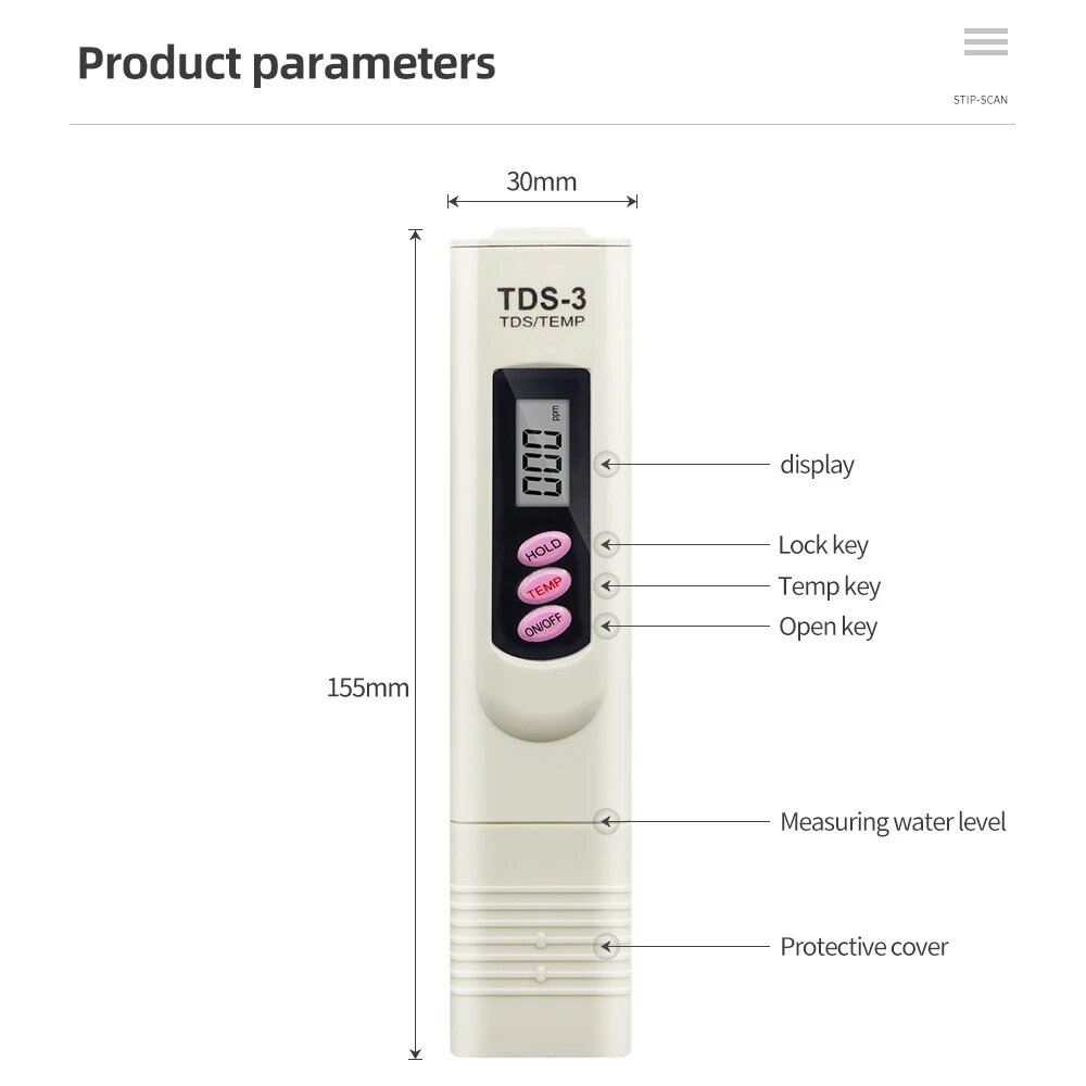 Тестеры PH-тестер и TDS-метр JUANJUAN PH019, ph and tds meter