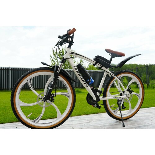Велосипед Richiesto 26 колёса Рама 19 дюймов модель 2024 Взрослый Подростковый Спортивный На литых дисках белый с коричневым 2770000₽