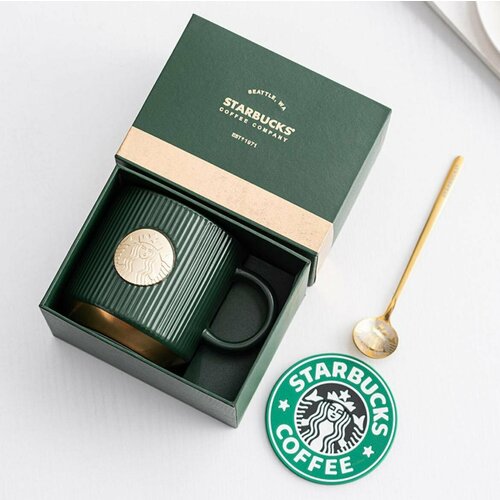 Кружка Starbucks 340мл с подставкой и ложкой