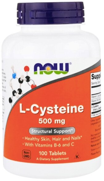 NOW Foods L-Cysteine , L-Цистеин 500 мг 100 таблеток