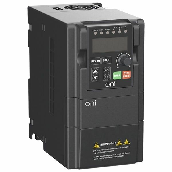 Преобразователь частоты A150 220В 1Ф 2,2кВт 10А встроенный тормозной блок ONI (IEK)