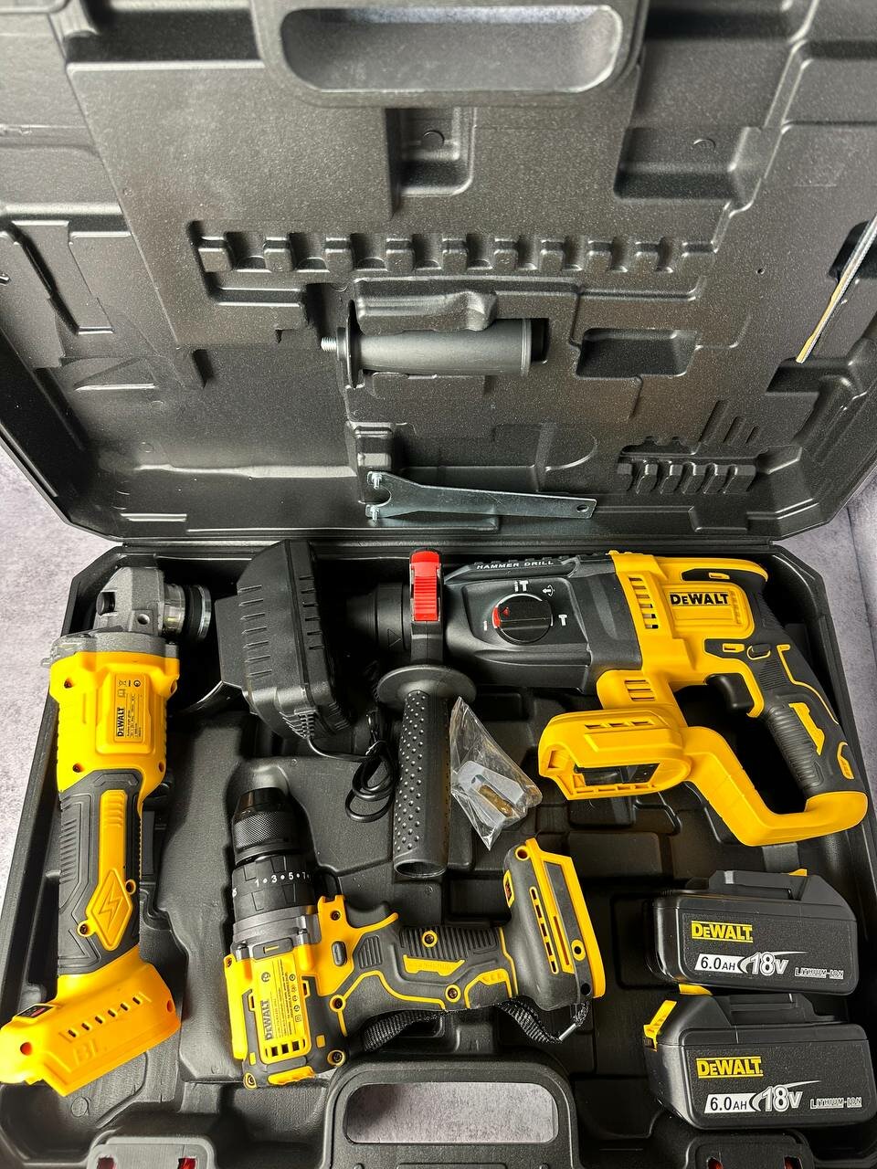 фото Набор электроинструмента 36V 3в1, Аккумуляторная УШМ болгарка, бесщеточный шуруповерт, перфоратор