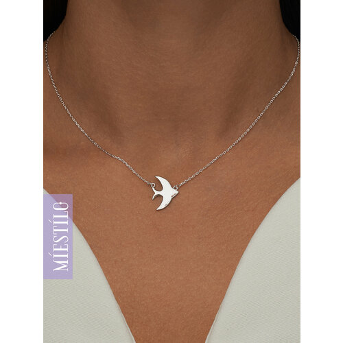 Колье MIESTILO серебро 925 проба родирование длина 45 см серебристый 1450₽