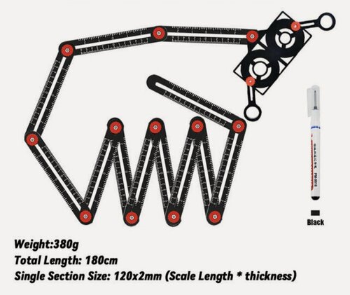 Изображение товара Линейка строительная / складная для плитки шаблон / линейка шаблон плиточника