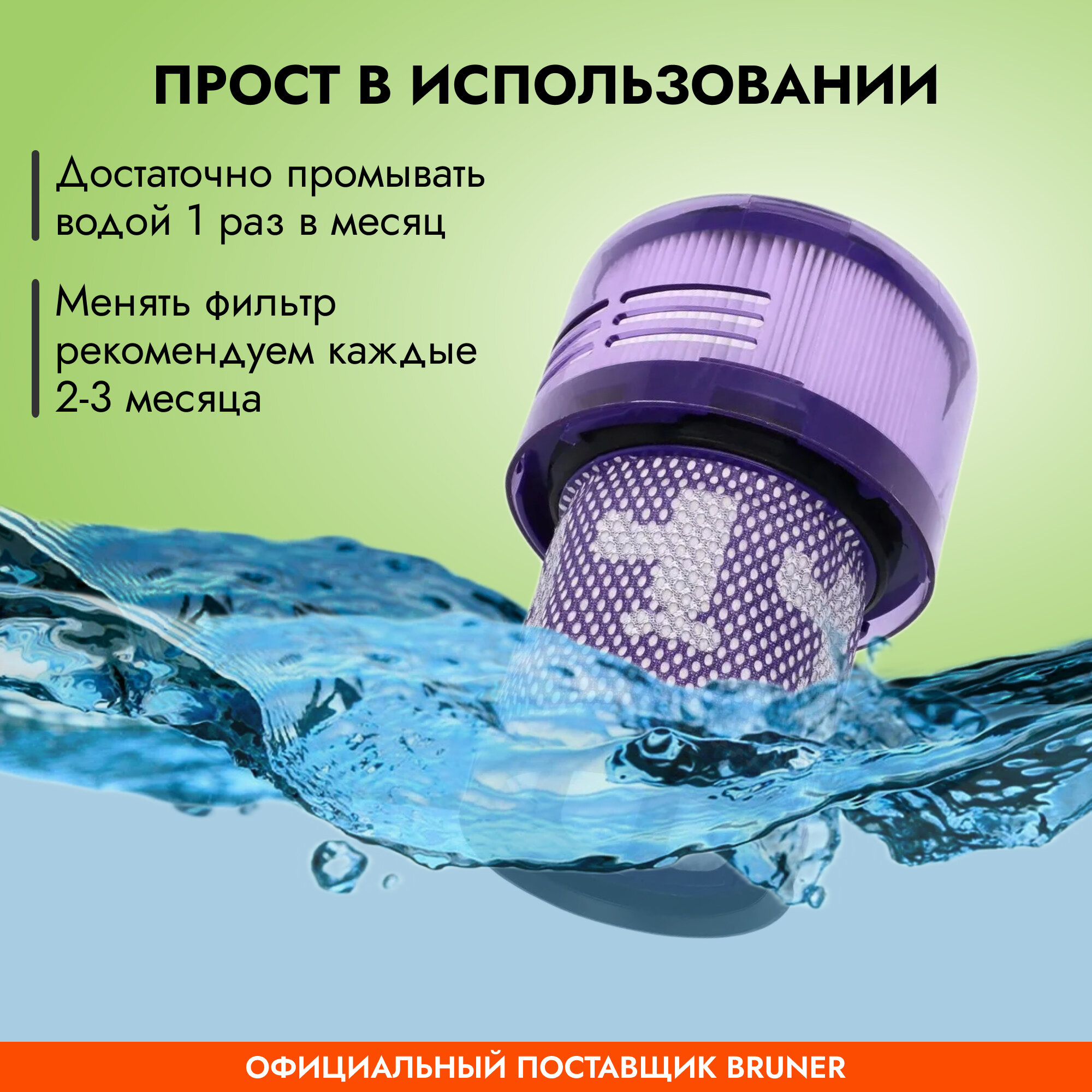 Фильтр HEPA для пылесоса dyson V11, V15, SV14, SV17, SV22 BRUNER (MPVC-3311) — фото 1