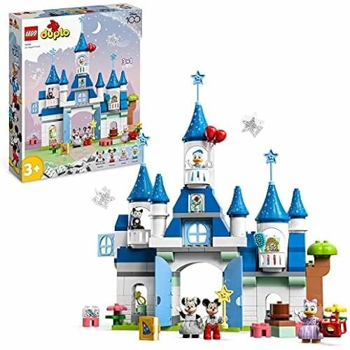 LEGO DUPLO Disney Волшебный замок 3-в-1 с фигурками Микки Мауса, Минни, Дональда Дака и Дейзи для малышей и детей от 3 лет и старше, набор 100-летие Диснея 10998