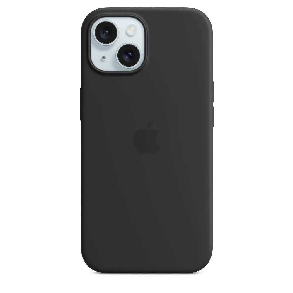 Чехол силиконовый MagSafe для iPhone 15 Black с анимацией NFC, Silicone case MagSafe для айфон 15 - Чёрный