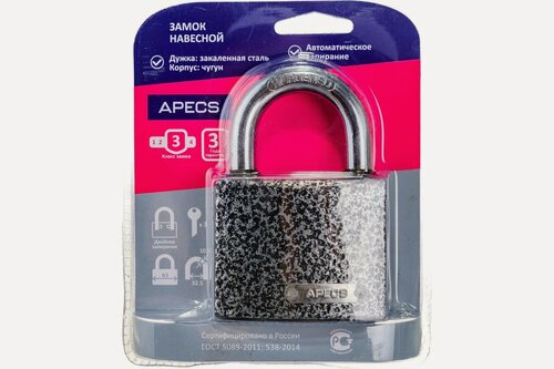 Изображение товара Apecs навесной замок PD-01-63-Blister 12587 надежное запирающее устройство для дома и дачи