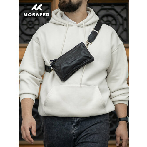 Сумка кросс-боди MOSAFER, фактура матовая, черный