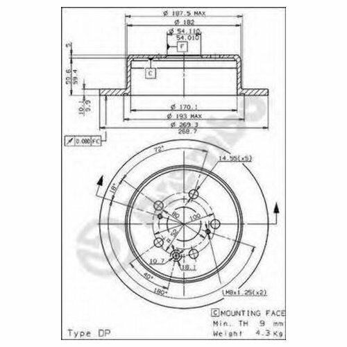 Тормозной диск Brembo - фото №1