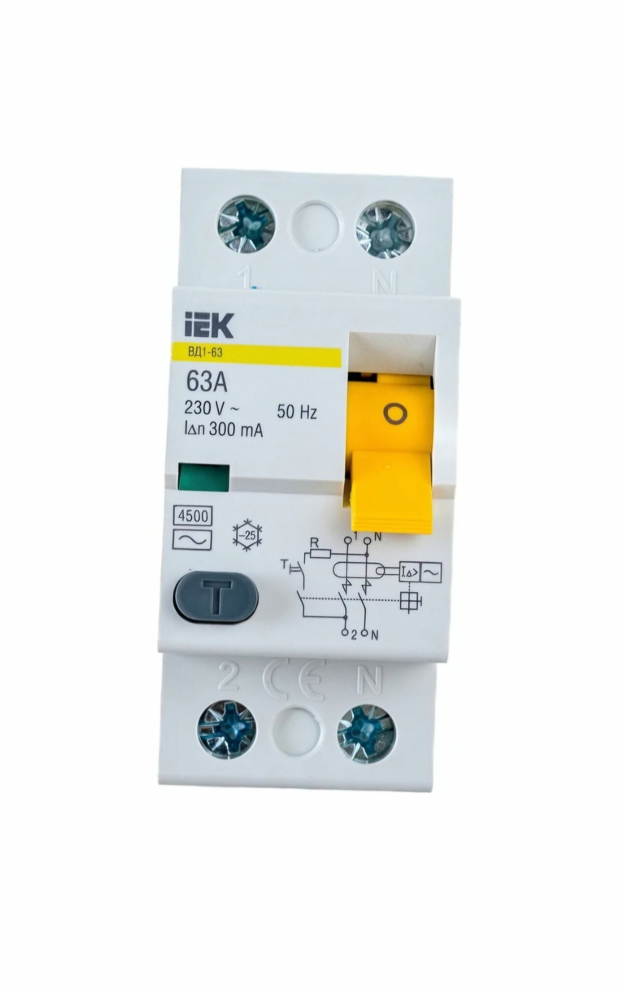 Выключатель дифференциальный ВД 1-63 (УЗО) 63A 300mA MDV10-2-063-300