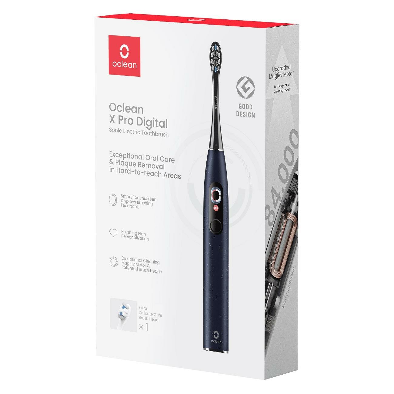 Картинки Электрическая зубная щетка Oclean X Pro digital, темно-синий (Blue)