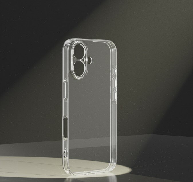 Силиконовый прозрачный чехол с защитой камеры для Iphone 16 / Айфон 16 — фото 1