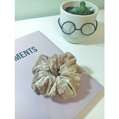 Бархатная резинка для волос/ 12 см, Бежевый