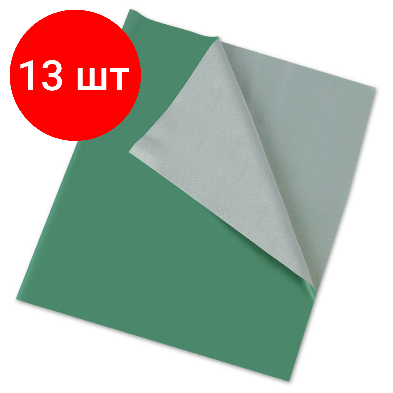 Комплект 13 шт, Клеёнка настольная пифагор для уроков труда, ПВХ, зеленая, 69х40 см, 227057