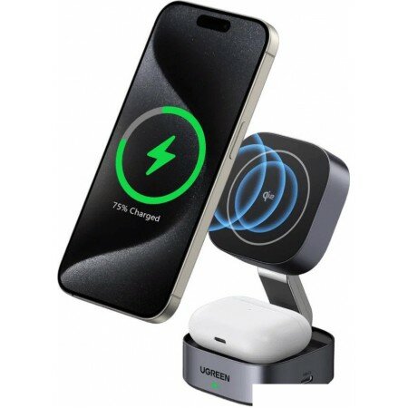 Беспроводное зарядное Ugreen W702 35316, для телефонов/для планшетов, USB Type-C, 20 Вт, быстрая зарядка