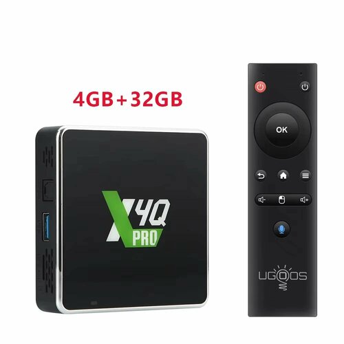 UGOOS X4Q PRO ТВ-бокс 4ГБ 32ГБ X4Q Pro 4GB 32GB Европейская 9700₽