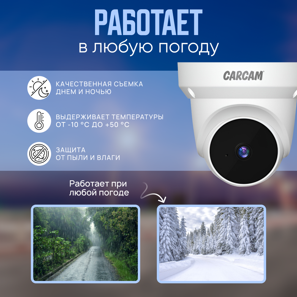 Wi-Fi камера CARCAM 3MP PTZ Camera V380Q1-WiFi — фото 1