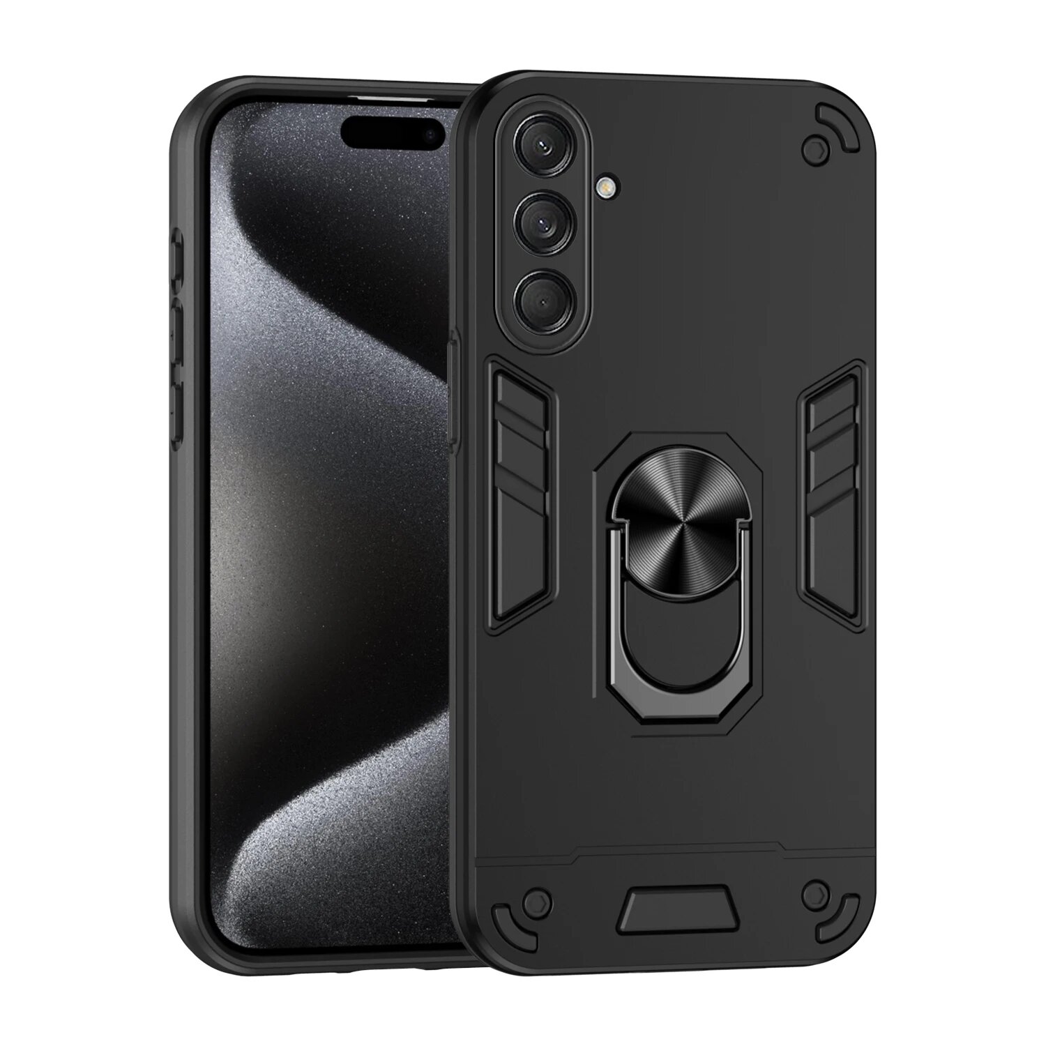 Чехол с подставкой для Samsung Galaxy M55 M54 M53 M52, чехол с кольцом-держателем, защитный чехол для Samsung M55, противоударный чехол, Черный, for Samsung M55