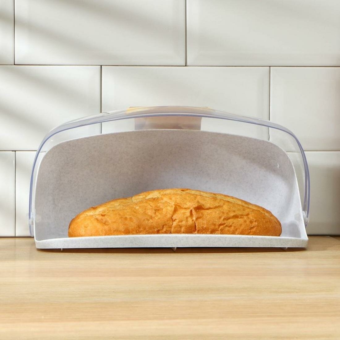 IDEA Хлебница с крышкой размер 315 х 254 х 15 см пластик цвет: мраморный