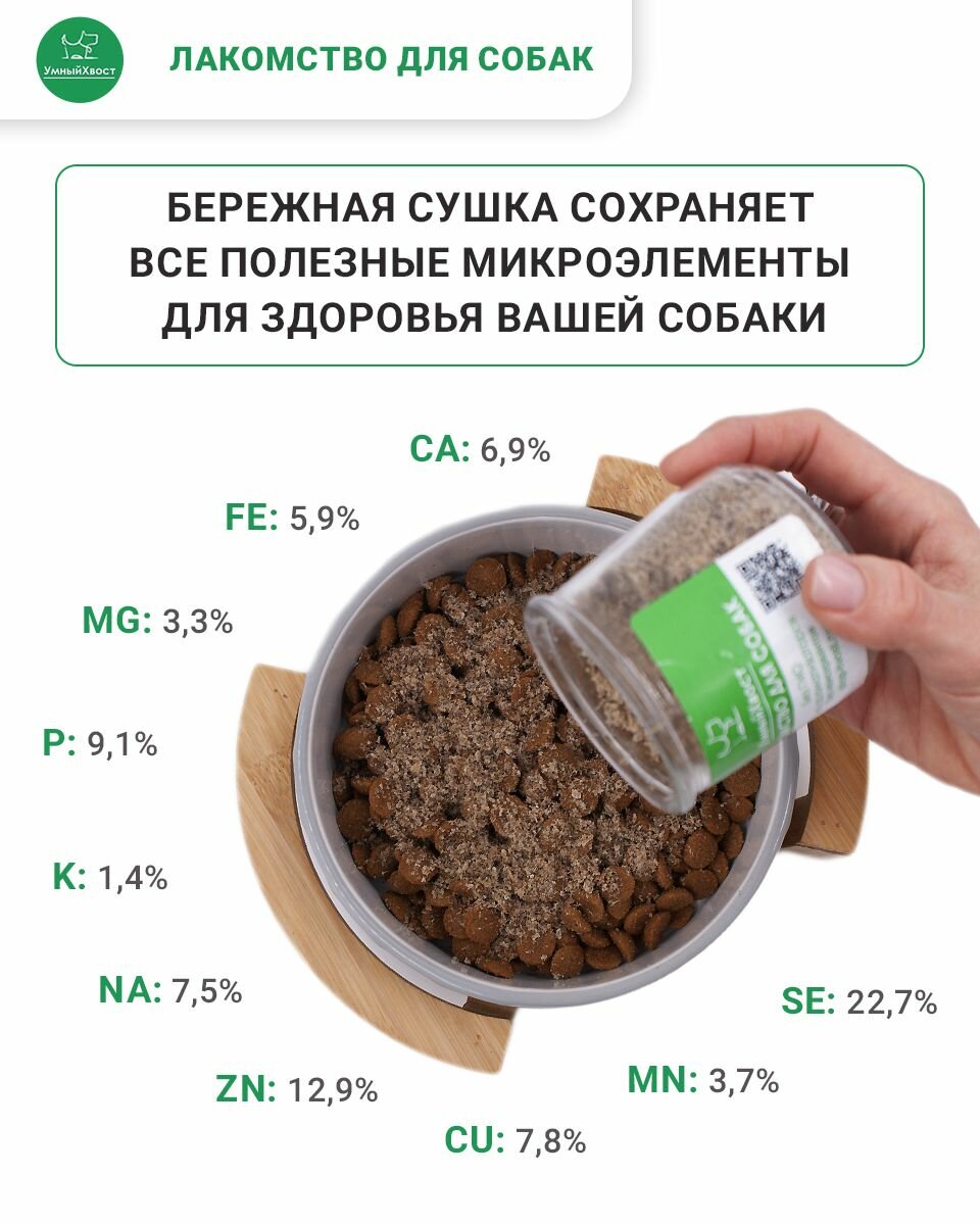 Рубец сушеный говяжий молотый - Добавка в сухой корм для щенков и собак 400 гр. — фото 1