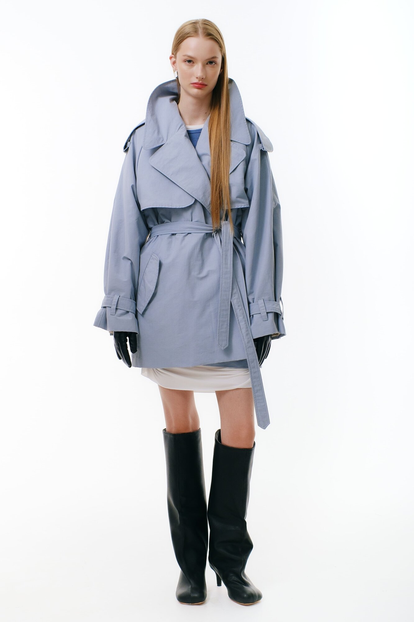 Тренчкот INACHE, размер L/XL, голубой