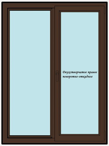 Изображение товара Окно ПВХ (Шир х Выс) 950х1150 Melke 70 мм, правое двухстворчатое, поворотно-откидное, 2-х камерный мультипакет, цвет с 2х сторон Темный дуб