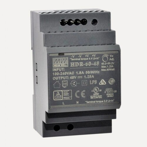 Изображение товара Источник питания AC/DC Mean Well HDR-60-48