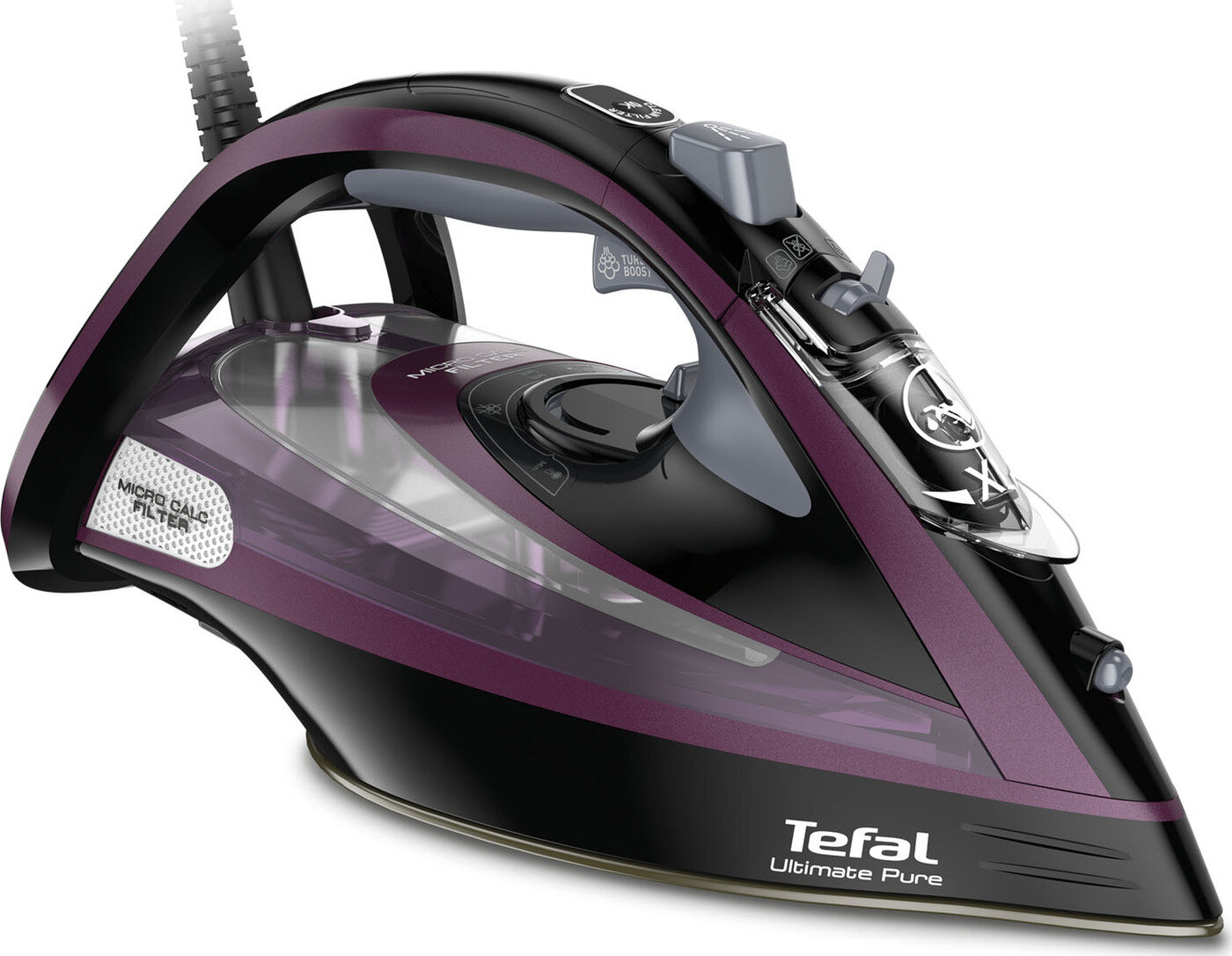 Утюг Tefal Ultimate Pure FV9835E0, черный, фиолетовый