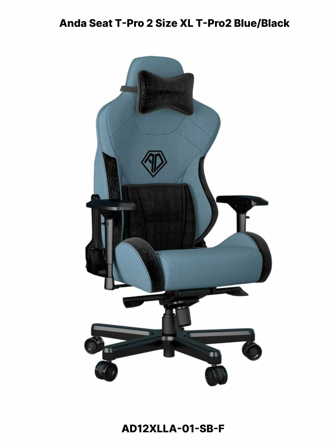 Игровое компьютерное кресло AndaSeat T-Pro 2 XL, ткань Blue/Black, AD12XLLA-01 SB-F — фото 1