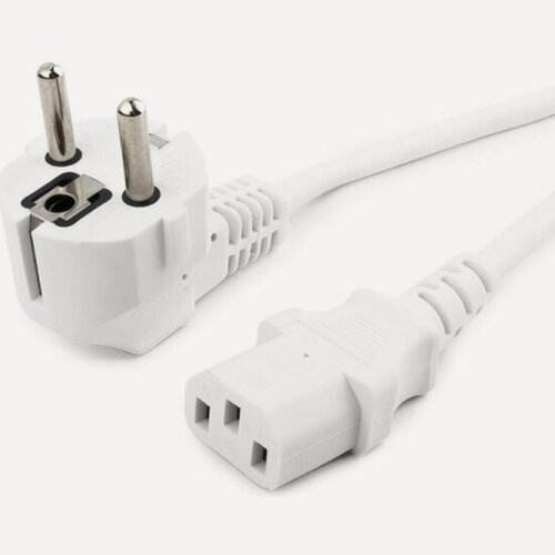 Изображение товара Кабель питания Cablexpert 1.8м, Schuko- C13, VDE, 10А, белый, с зазем, пакет