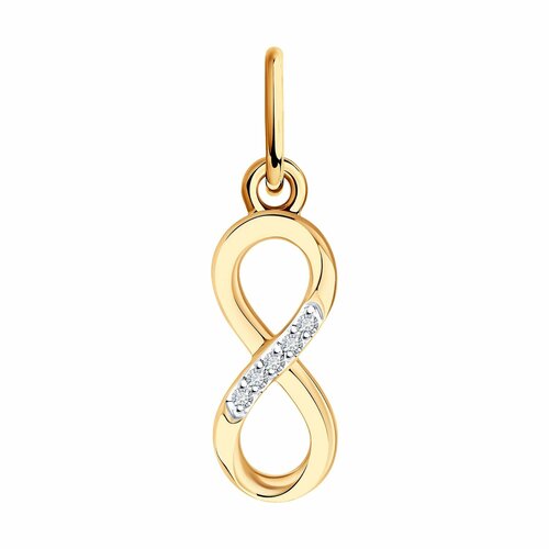 Подвеска Diamant online красное золото 585 проба бриллиант размер 2 см прозрачный 9310₽